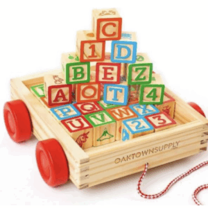 Juguete Montessori de Madera: ¡Carrito con Cubos para Aprender Jugando!